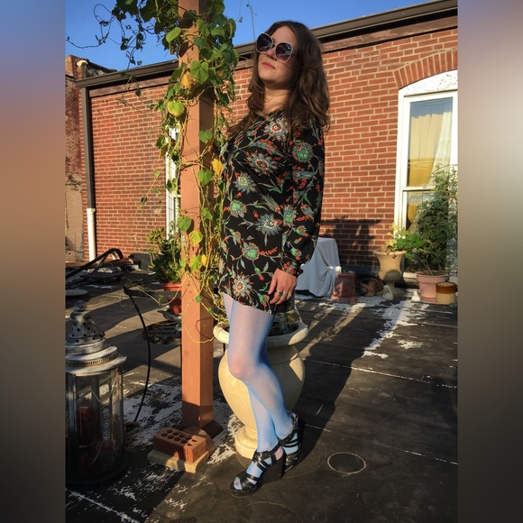 Super 60’s Mod Puff Sleeve Slinky Paisley Print Hendrix meets MINI Super Button - Picture 10 of 16